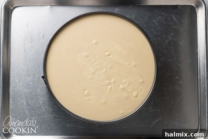 How to make Tiramisu Cheesecake: Cheesecake baking in the oven