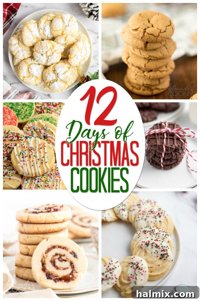 collage for 12 days of christmas cookies