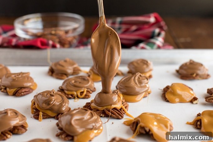 A spoon dipping into a bowl of rich, melted chocolate, displaying its glossy, smooth texture.