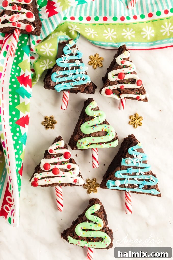several tree shaped brownies