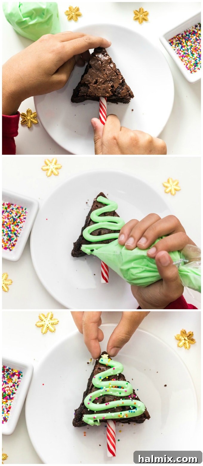 decorating a brownie