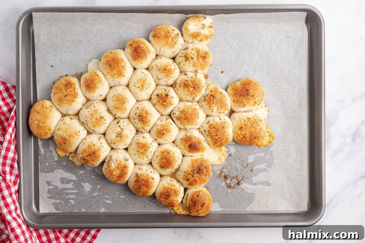 Festive Christmas Tree Pull-Apart Bread 9 Baked Christmas Tree Pull Apart Bread