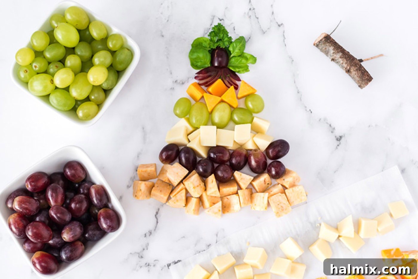 Building a Christmas Tree Cheese Platter