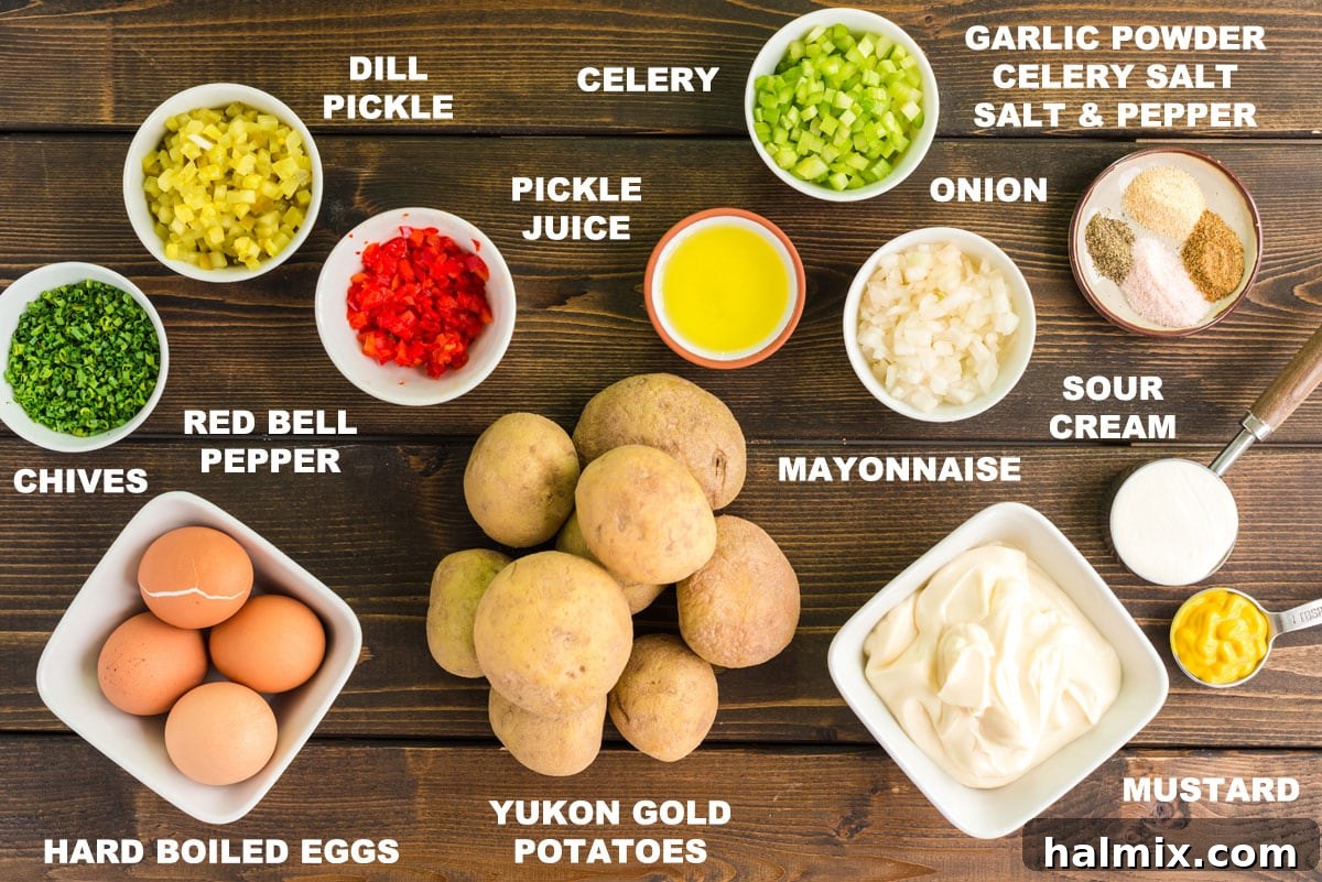 Mama's Secret Potato Salad 2 labeled ingredient photo for potato salad