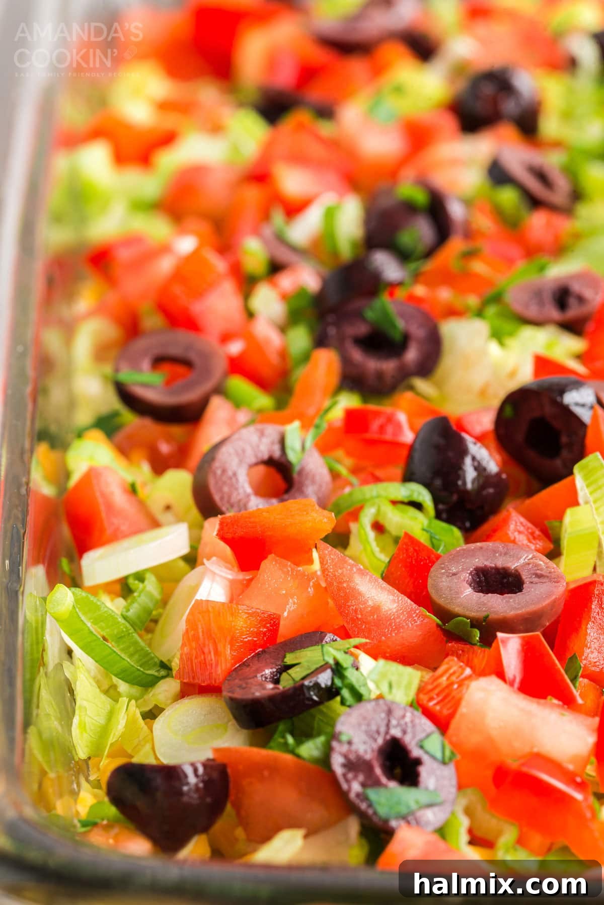 close up of taco dip