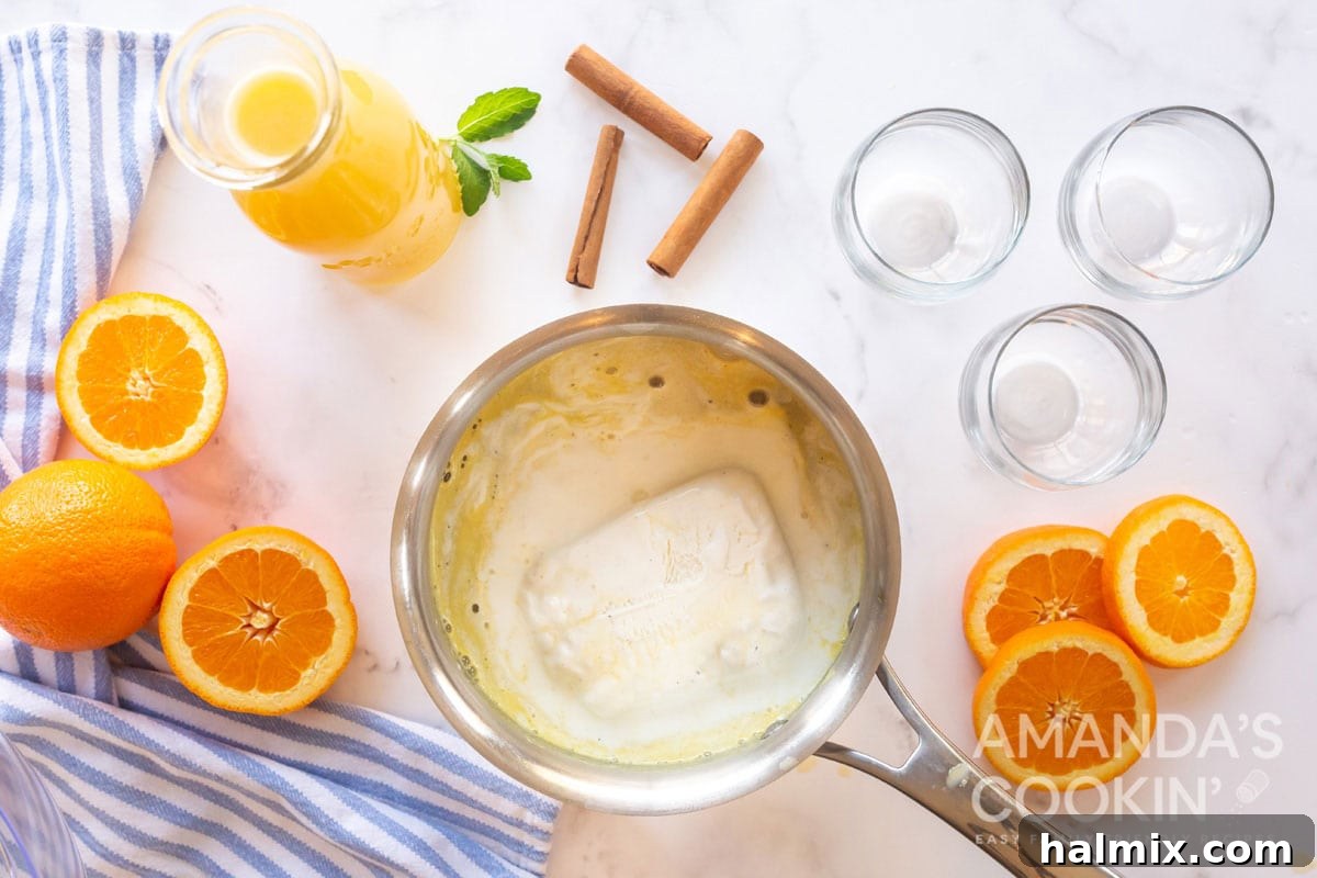 ice cream in a saucepan