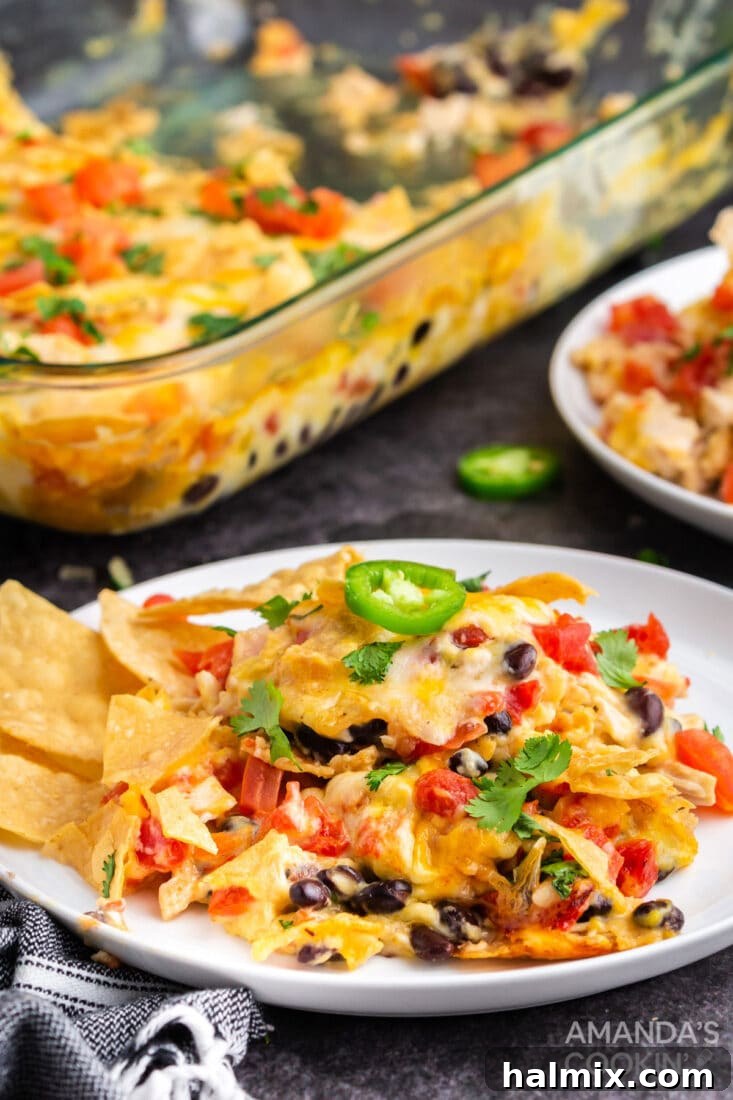 plate of mexican chicken casserole