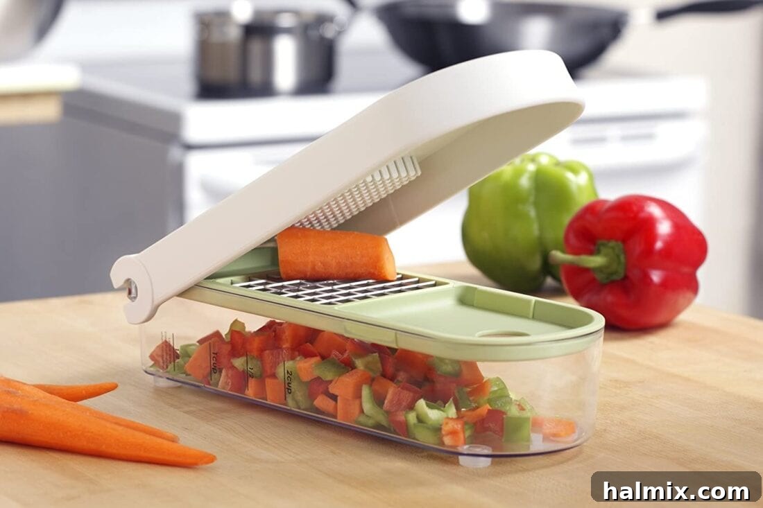 21 Clever Kitchen Gadgets You'll Use Constantly 13 Chopping carrots with the Vidalia ChopWizard, demonstrating its efficiency for vegetable preparation.