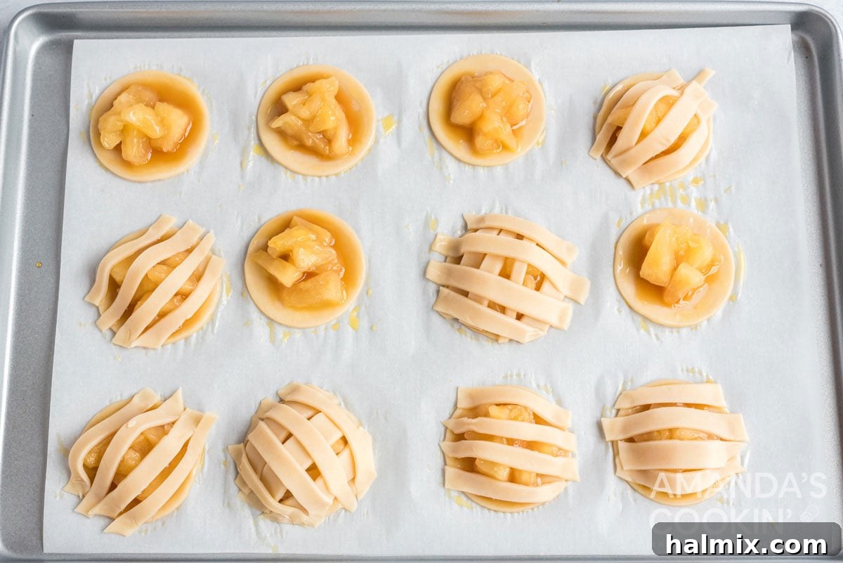 strips of dough across cookies