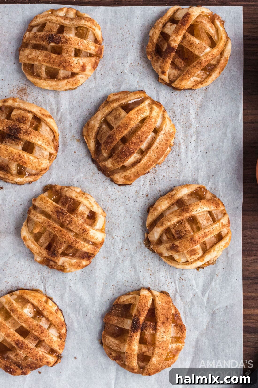 APPLE PIE COOKIES ON PARCHMENT PAPER