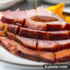 sliced glazed ham
