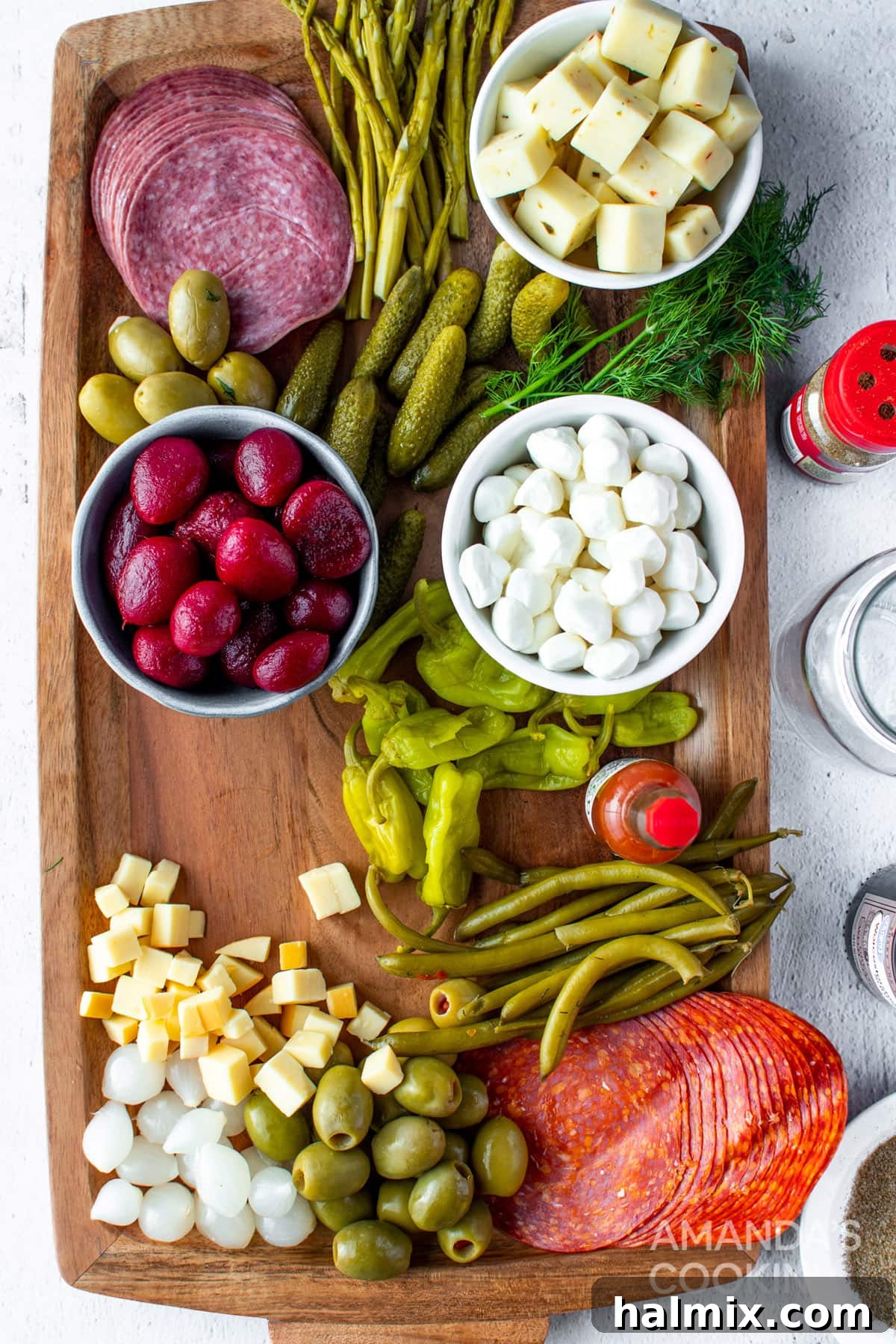 Bloody Mary Inspired Charcuterie Spread 6 building charcuterie board