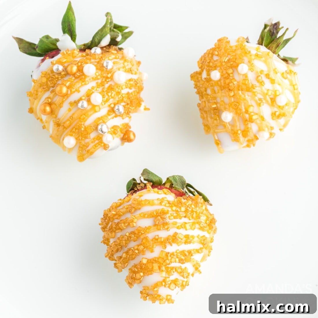 decorated strawberries for New Year's party