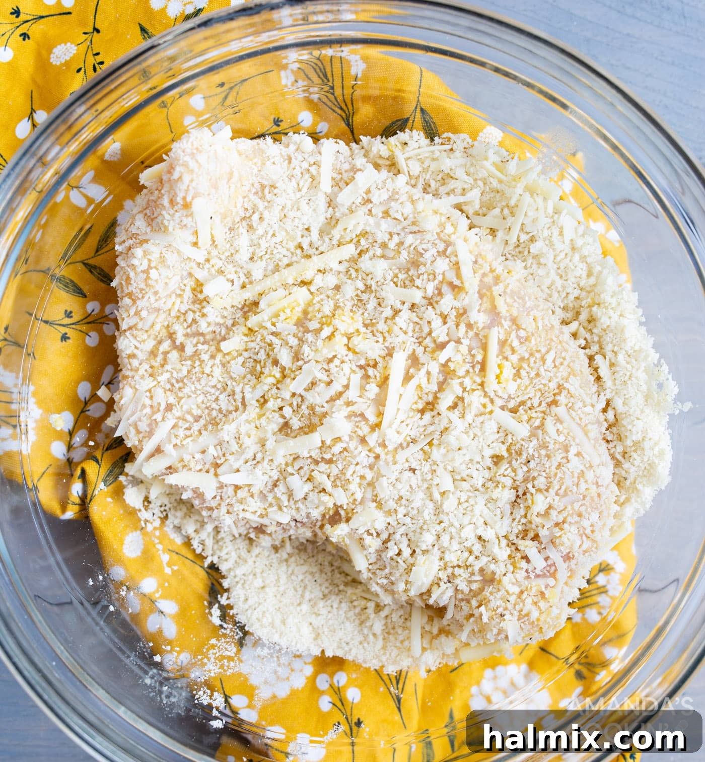 Crispy Air Fryer Chicken Parmesan 8 Chicken breast fully coated in breadcrumbs