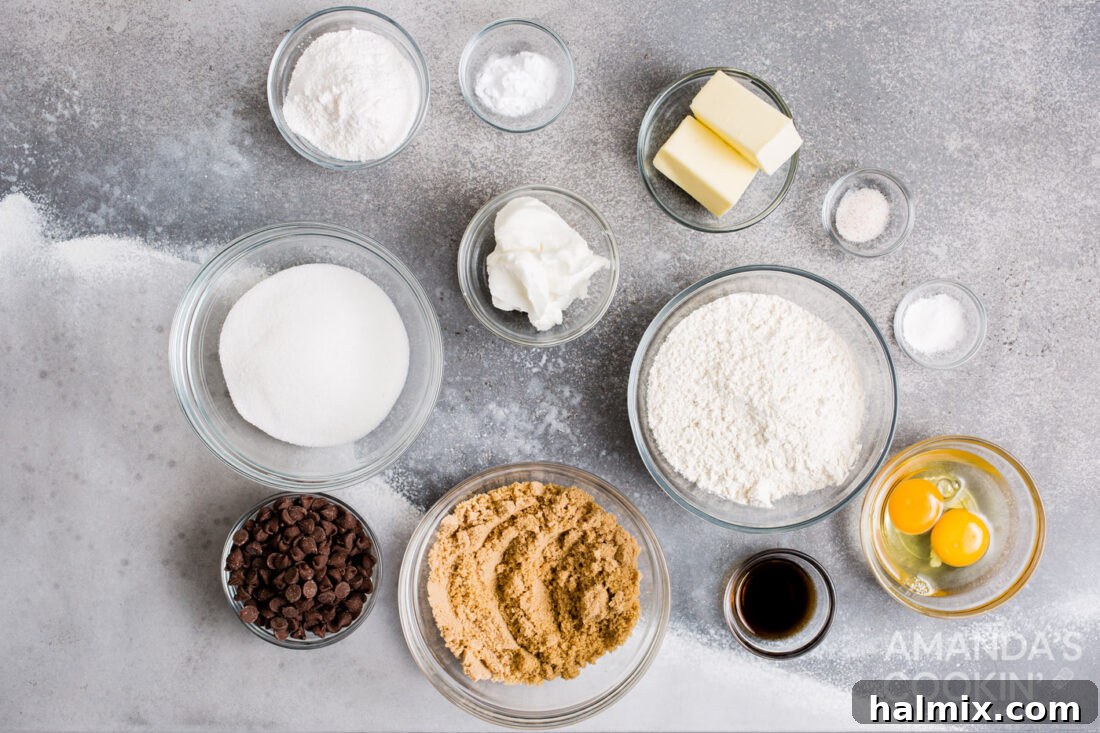 ingredients for air fryer chocolate chip cookies