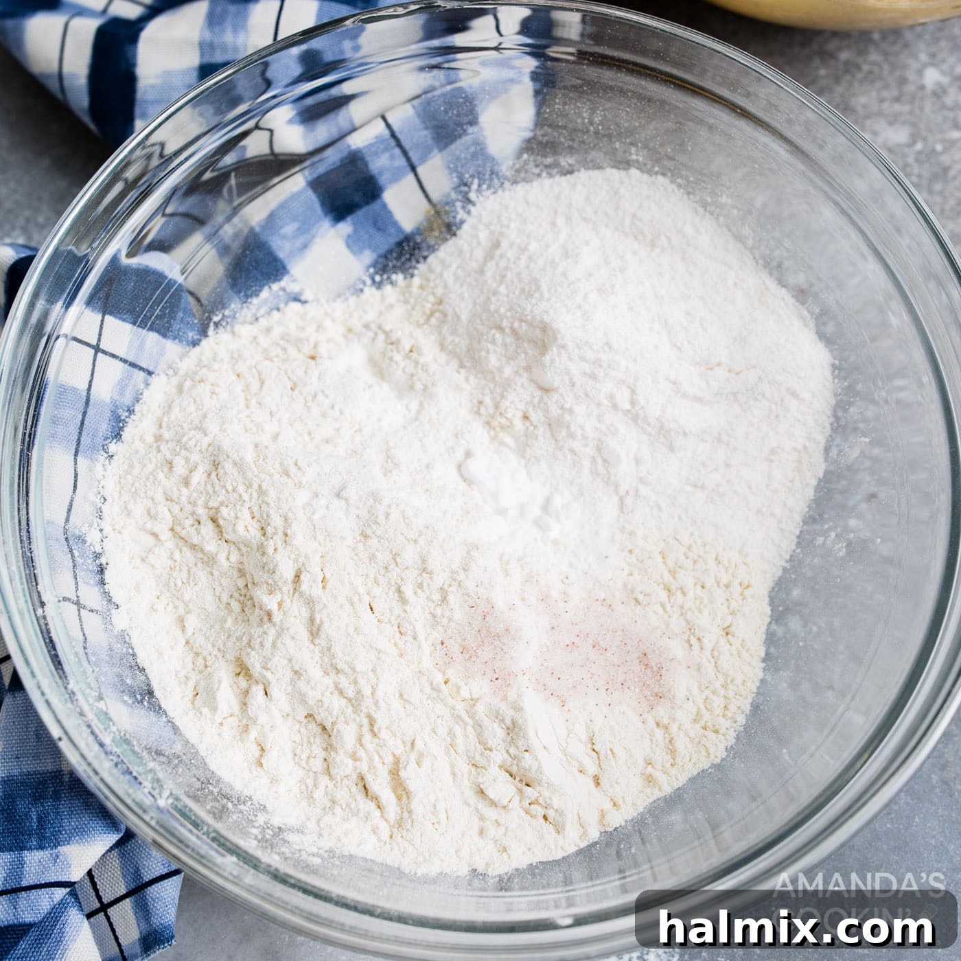 dry ingredients in mixing bowl