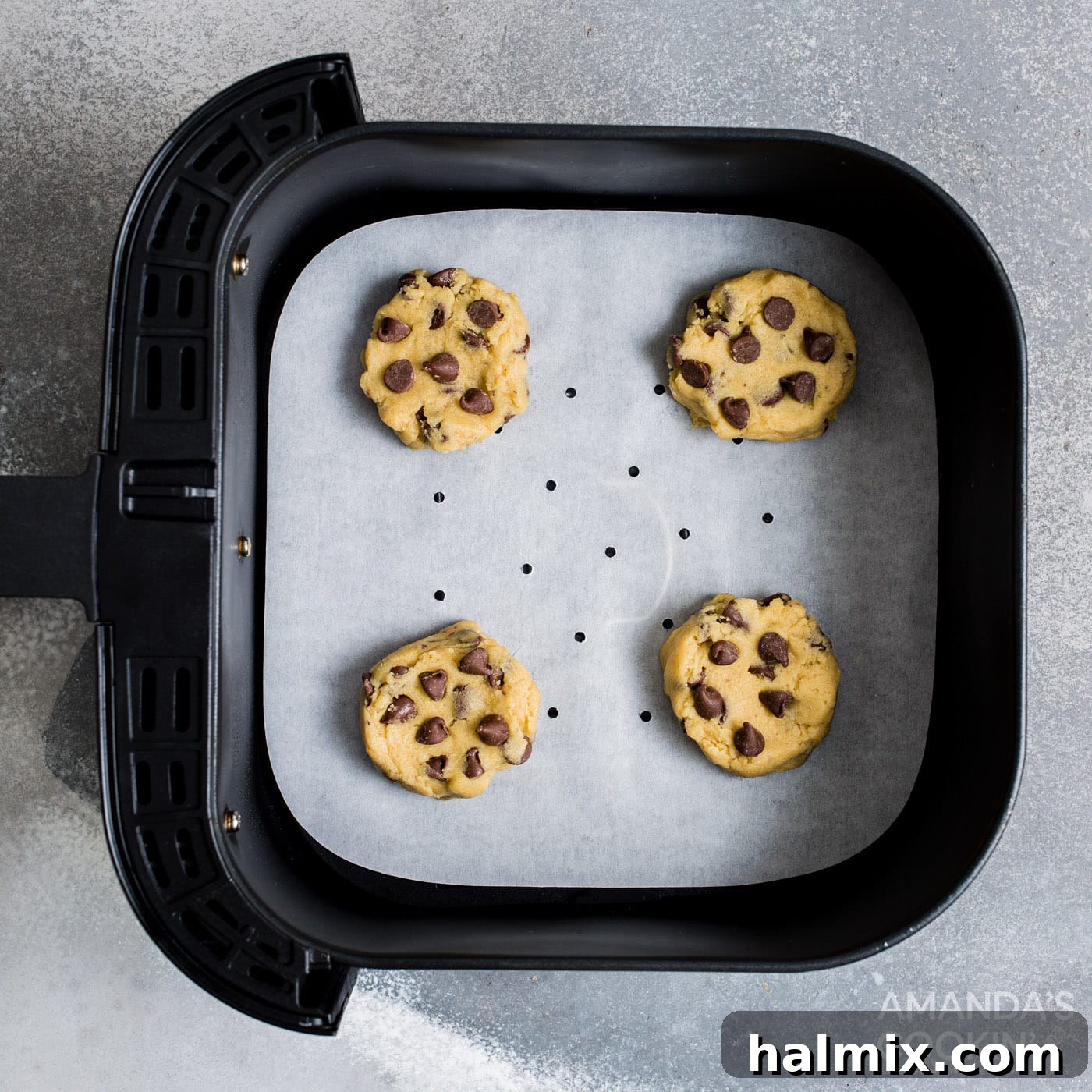 chocolate chip cookie dough in air fryer