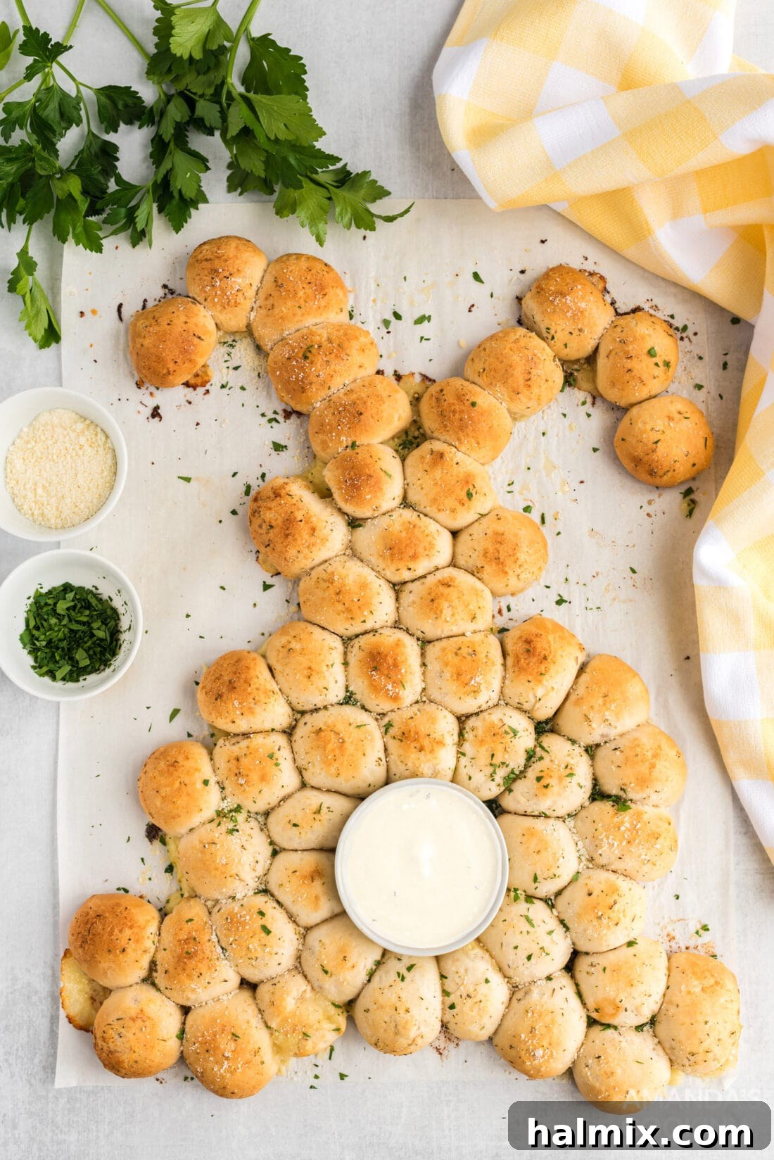 Pull apart bread in the shape of a bunny rabbit