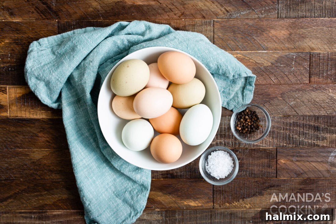 a bowl filled with fresh, whole eggs