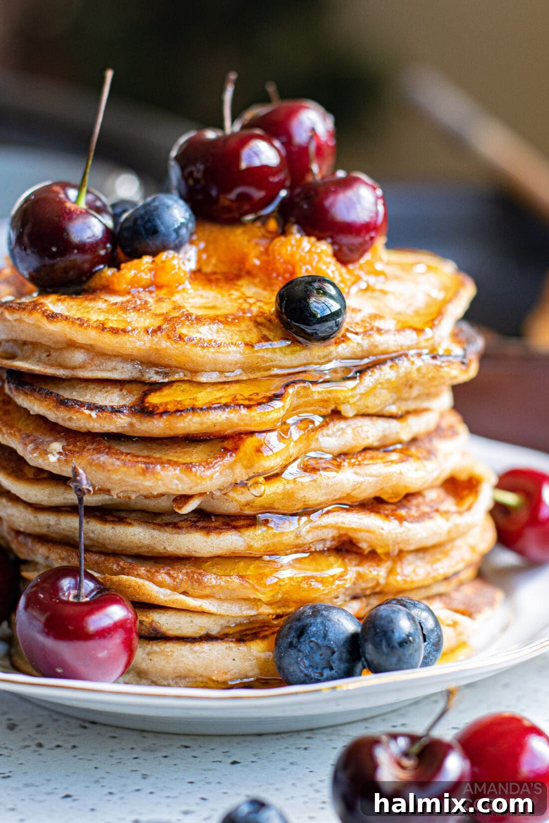 stack of carrot cake pancakes