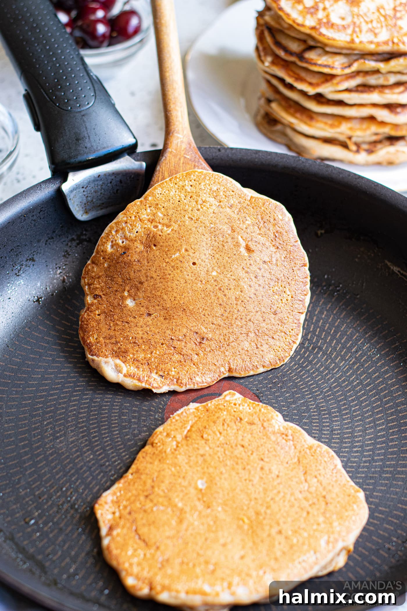 pancakes on a skillet