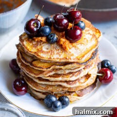 stack of carrot cake pancakes