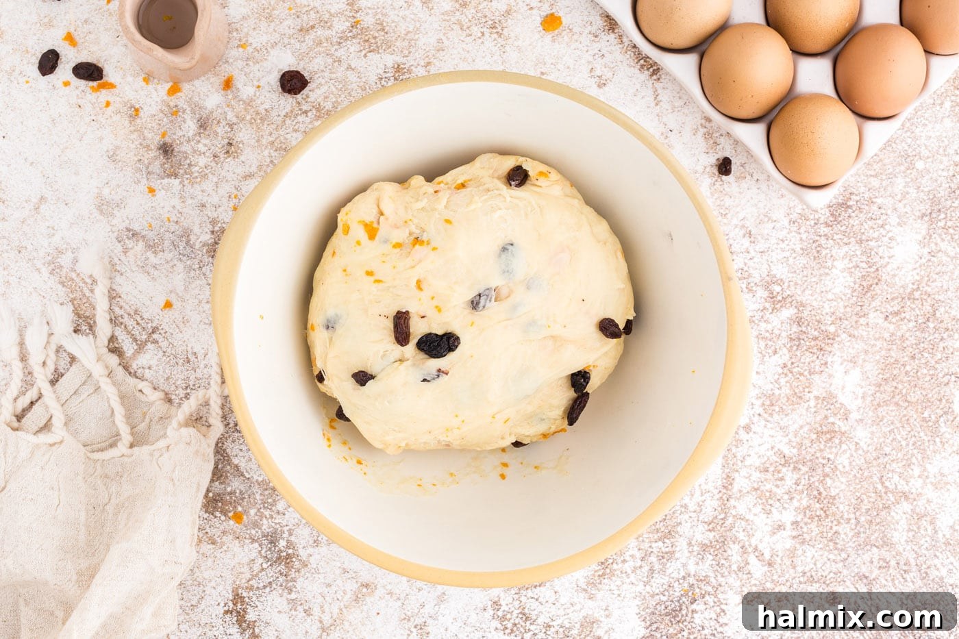 Spiced Easter Delights 12 Raisins and candied orange peels mixed into the dough