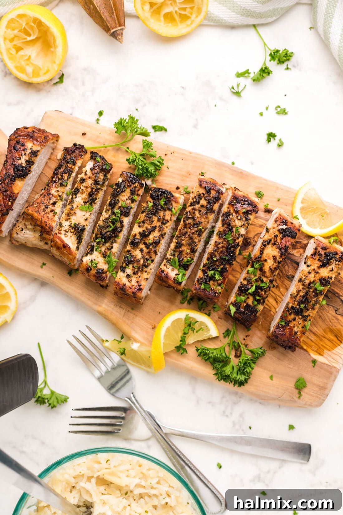 sliced Air Fryer Pork Tenderloin