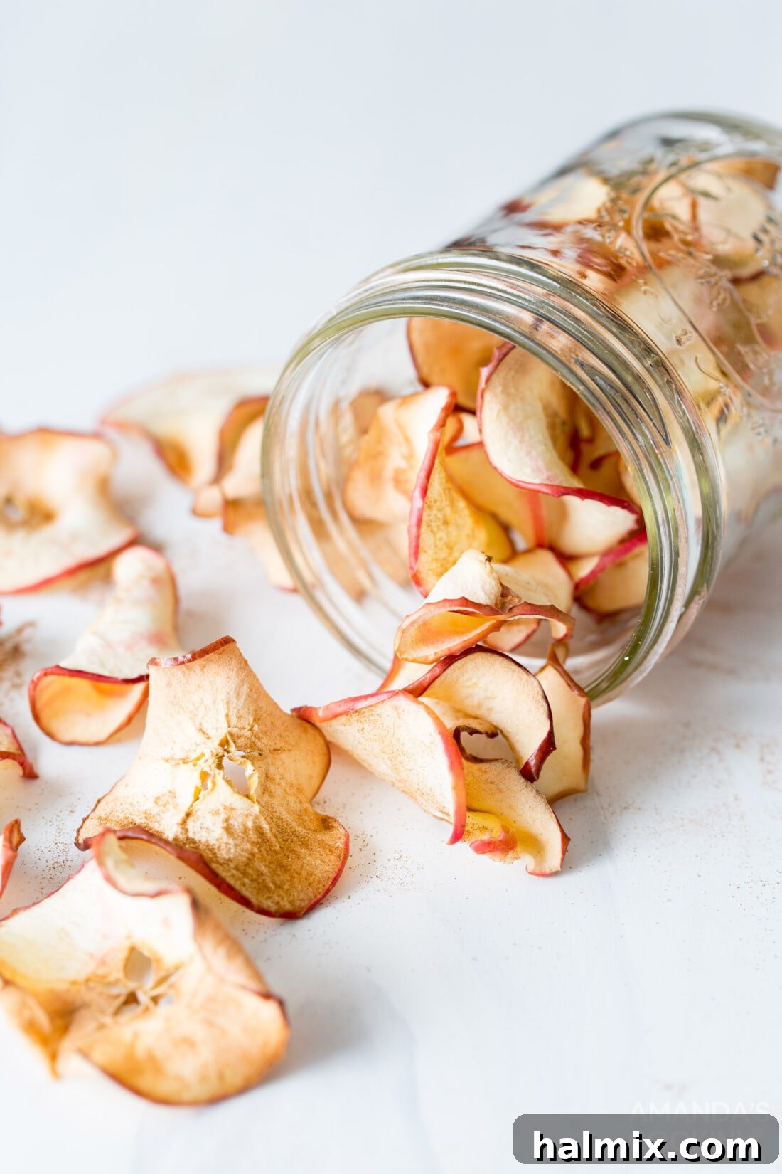 jar of air fryer apple chips