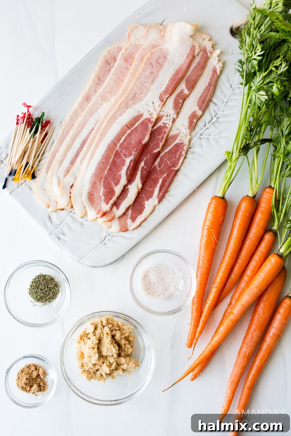 ingredients needed for air fryer bacon wrapped carrots