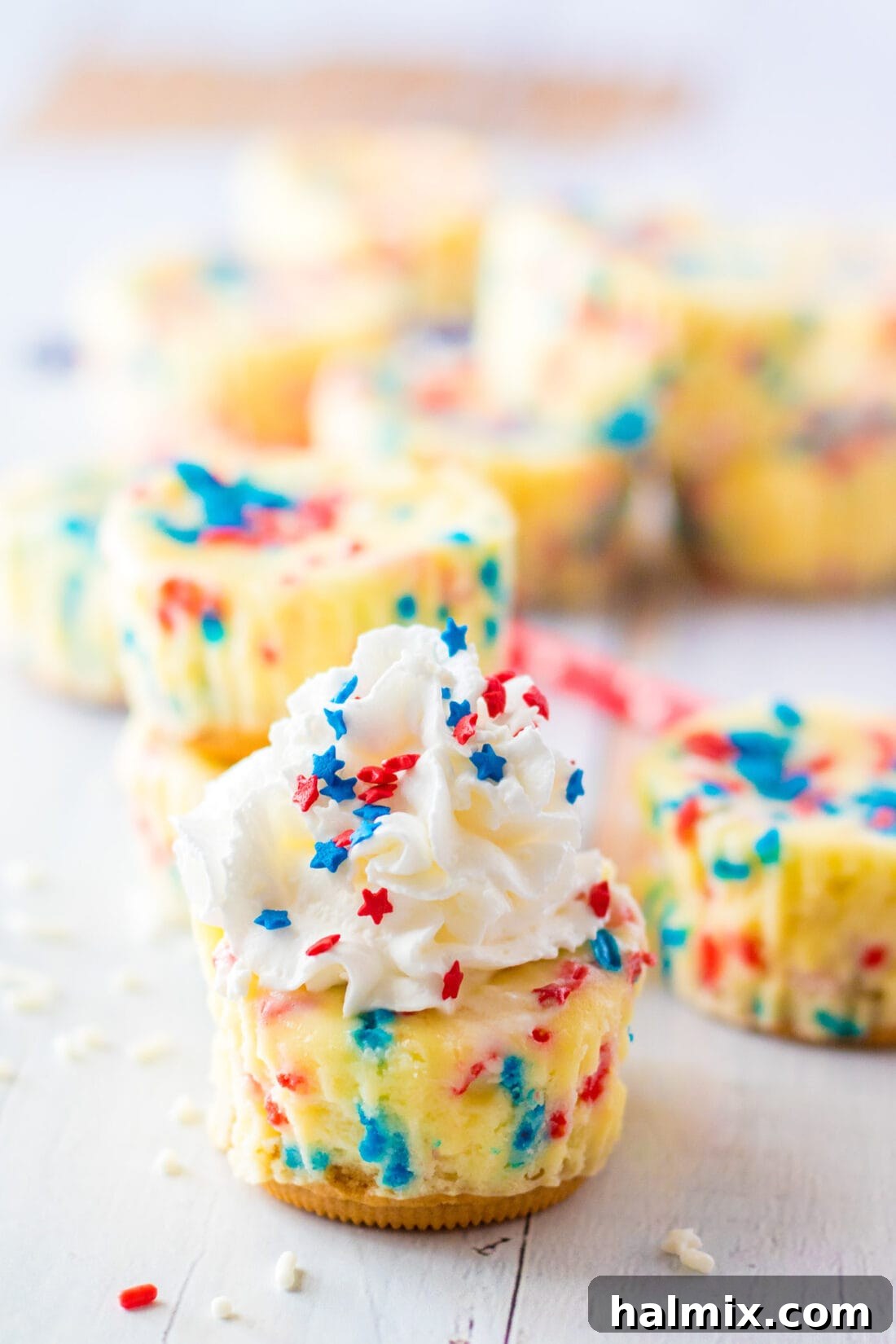 Close up of a Patriotic Mini Cheesecake
