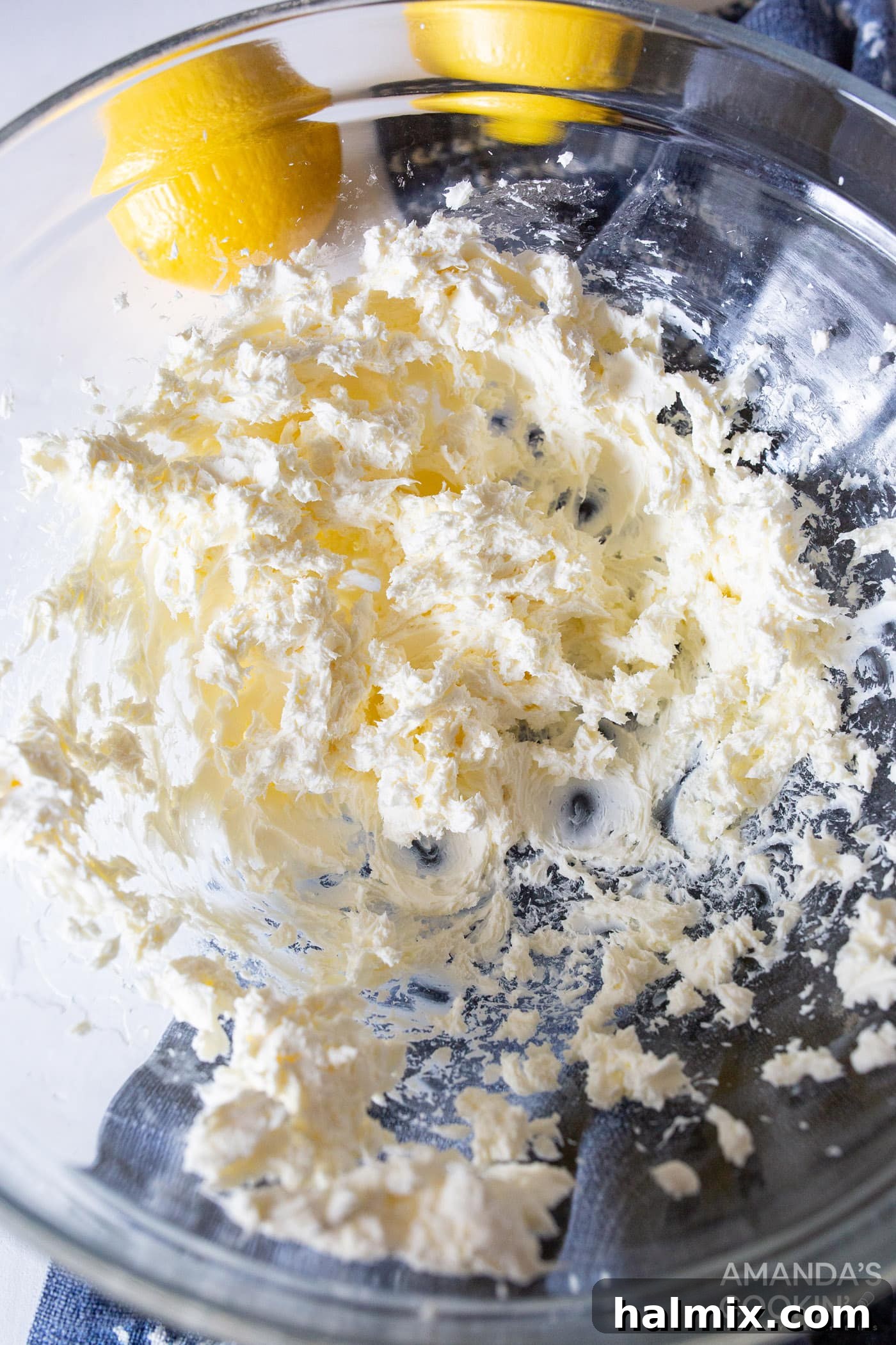 Refreshing Lemon Icebox Cake 5 cream cheese beaten to a light and fluffy consistency in a mixing bowl