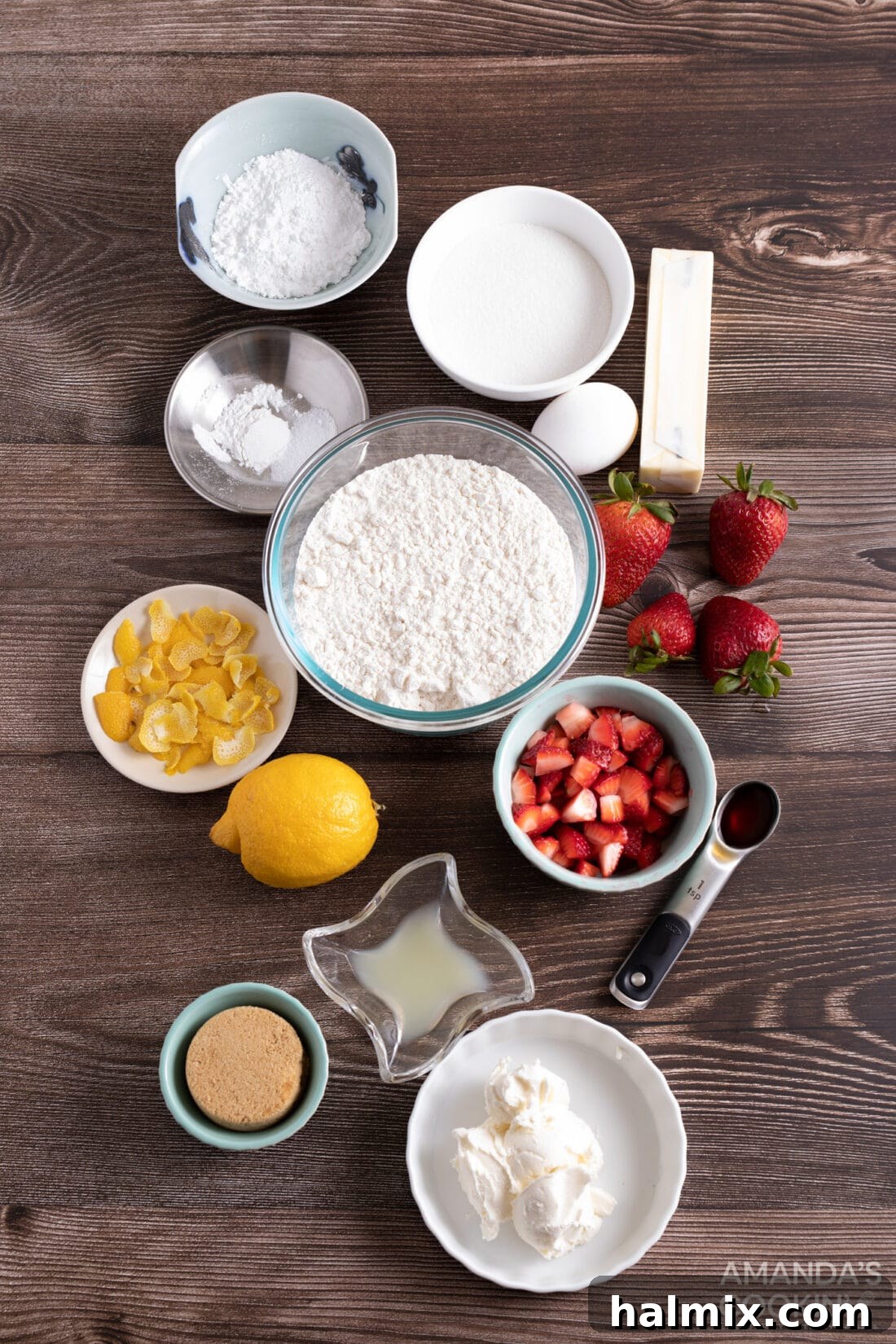 ingredients for Strawberry Lemonade Cookies