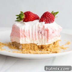 Strawberry Lasagna on a plate