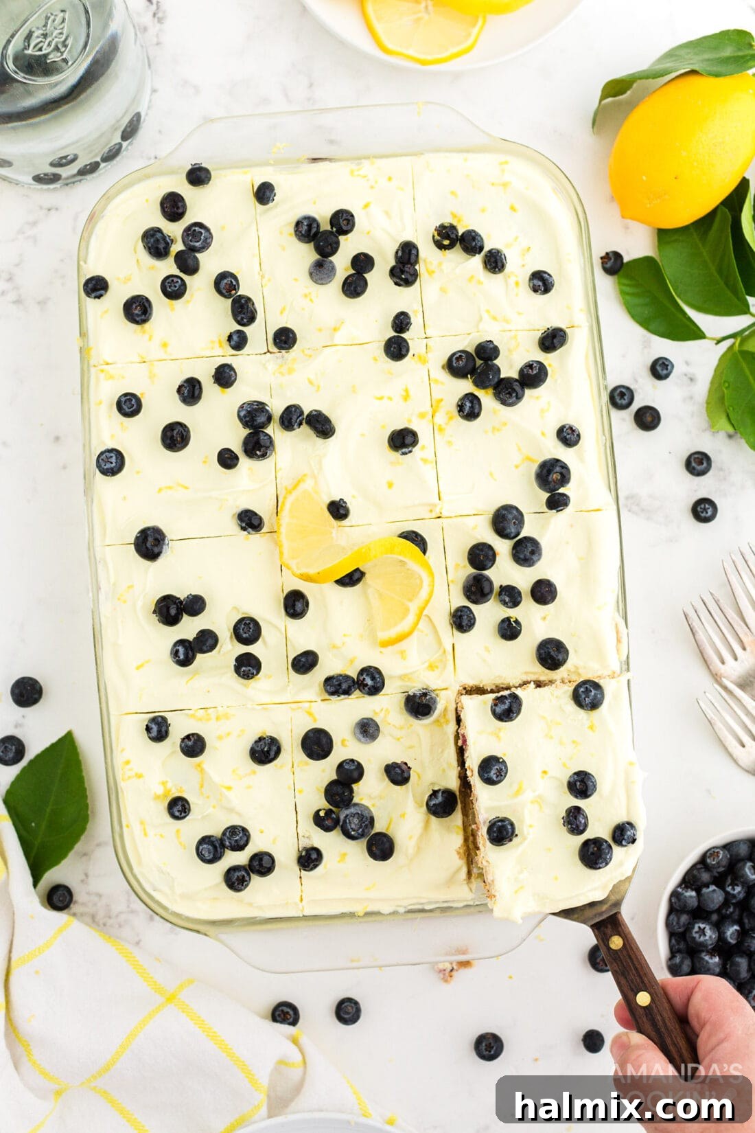 Zesty Lemon Blueberry No-Bake Delight 3 pan of Lemon Blueberry Icebox Cake