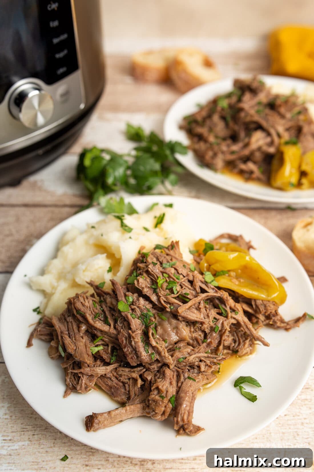 Mississippi Magic in Your Instant Pot 8 Instant Pot Mississippi Pot Roast with mashed potatoes and green onions