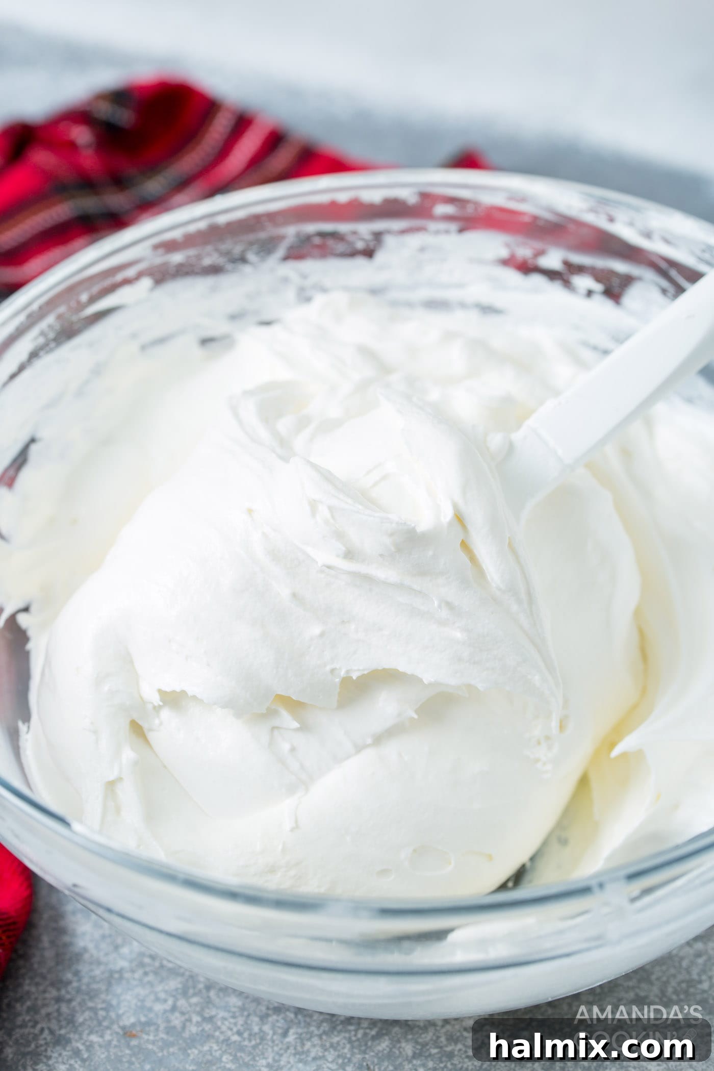 Frosty S'mores 7 cream cheese, whipped topping and marshmallow fluff in a bowl