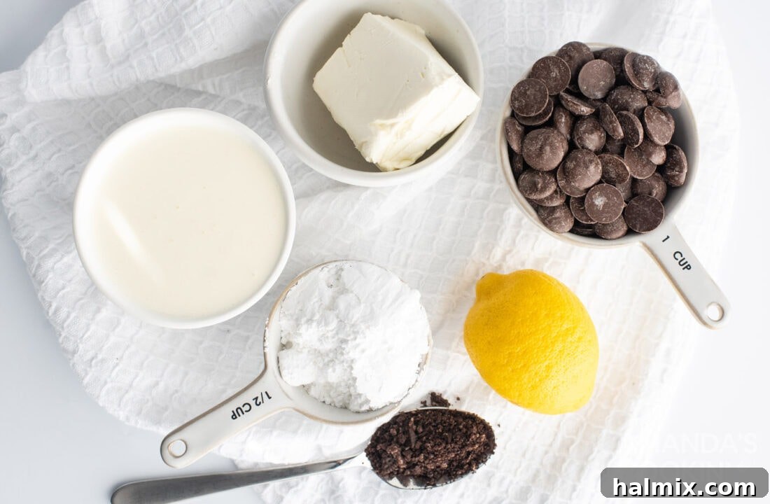 Close-up of crushed Oreo cookies and other baking ingredients