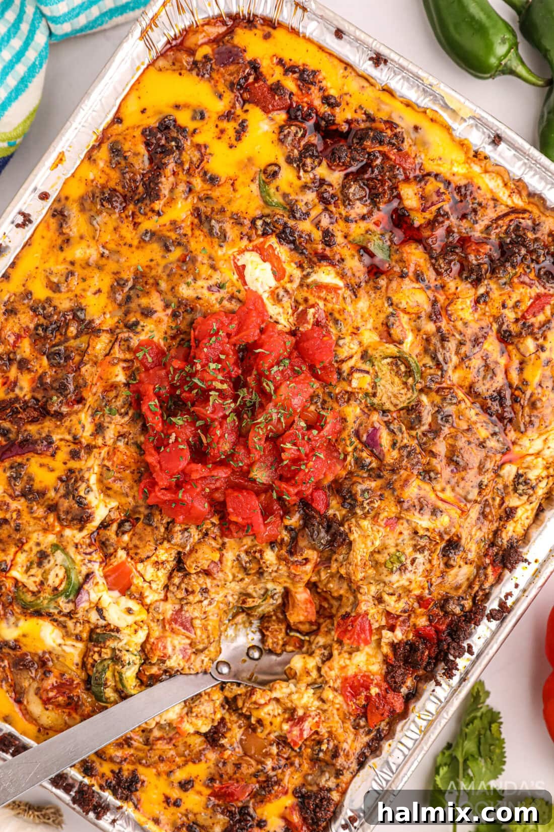 Smoky Cheese Dip 2 Smoked Queso Dip in foil pan