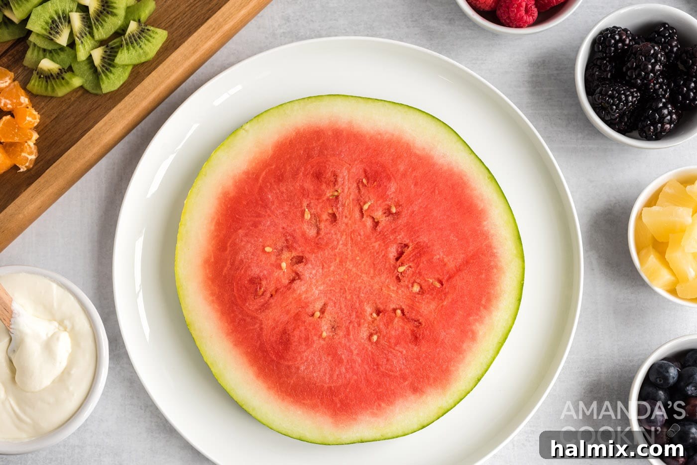 Crimson Crust Pizza 9 a perfectly round slice of watermelon