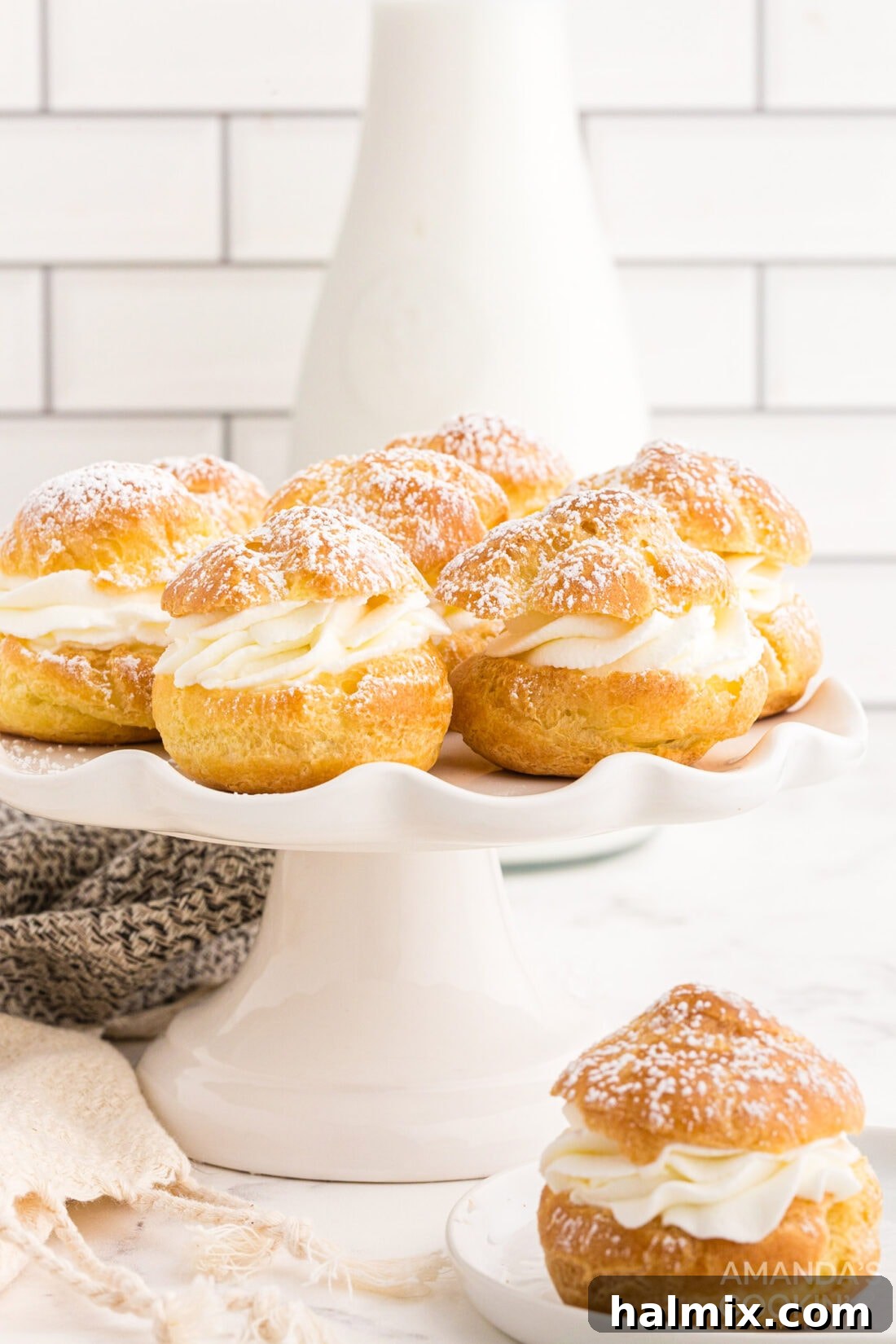 Puffy Cream Delights 13 cake plate of Cream Puffs