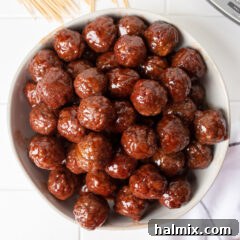 bowl of grape jelly meatballs