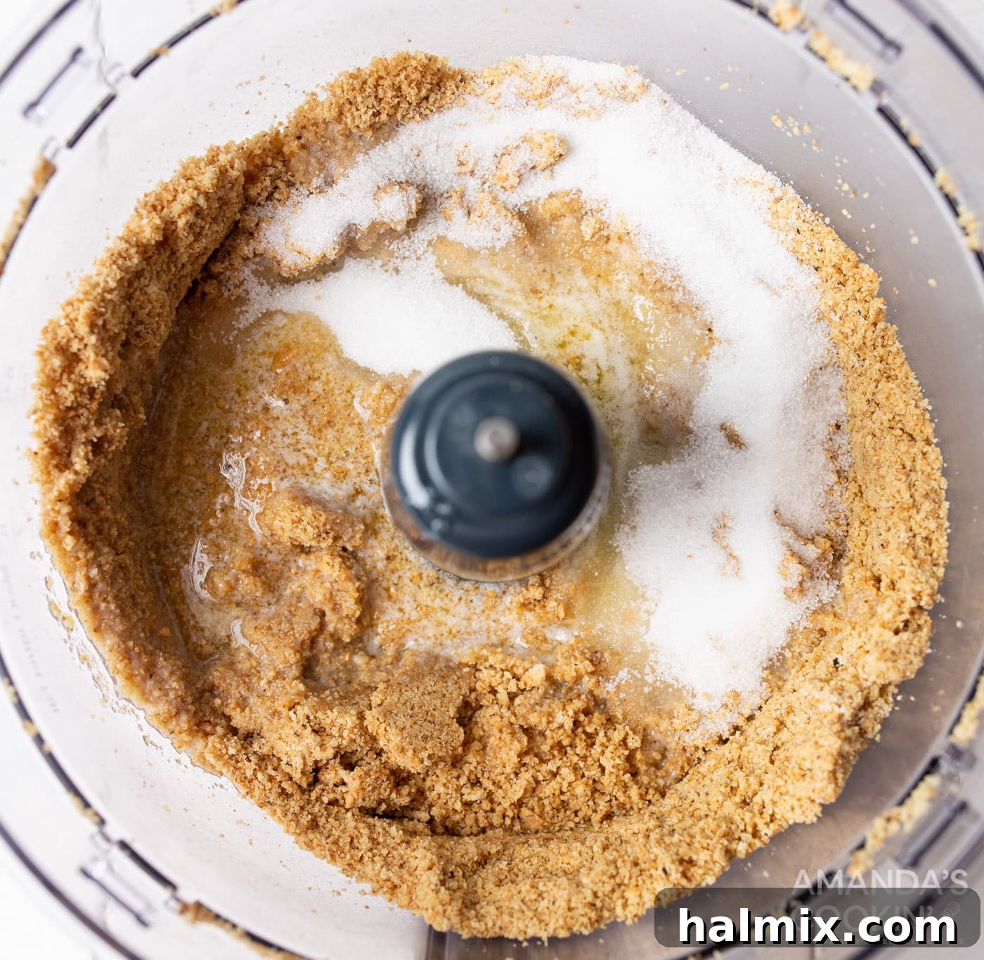 Cherry Velvet 5 graham crackers, sugar, and walnuts in a food processor
