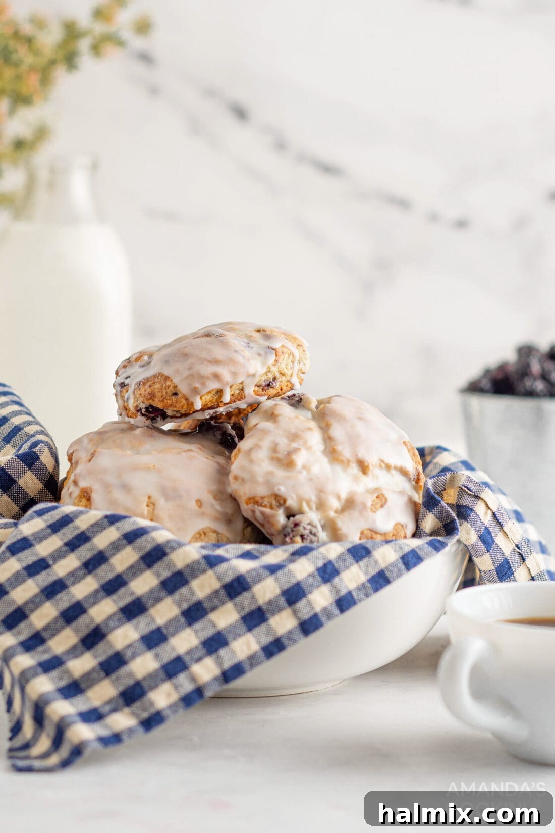 Divine Blackberry Scones 13 a basket overflowing with freshly baked blackberry scones