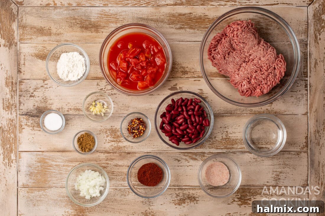 ingredients for Instant Pot Chili