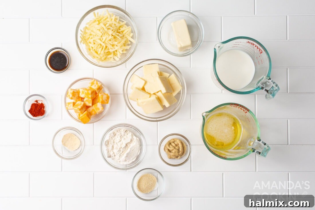 ingredients for Beer Cheese Dip