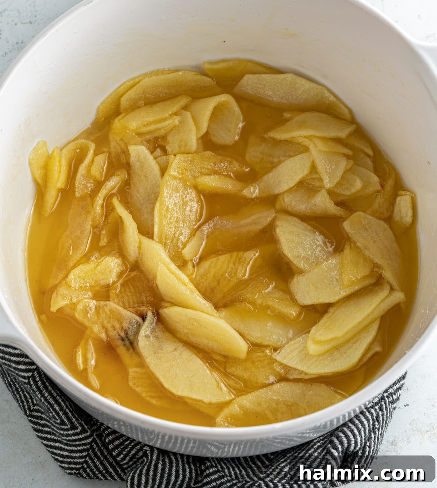 caramelized apples in a pot