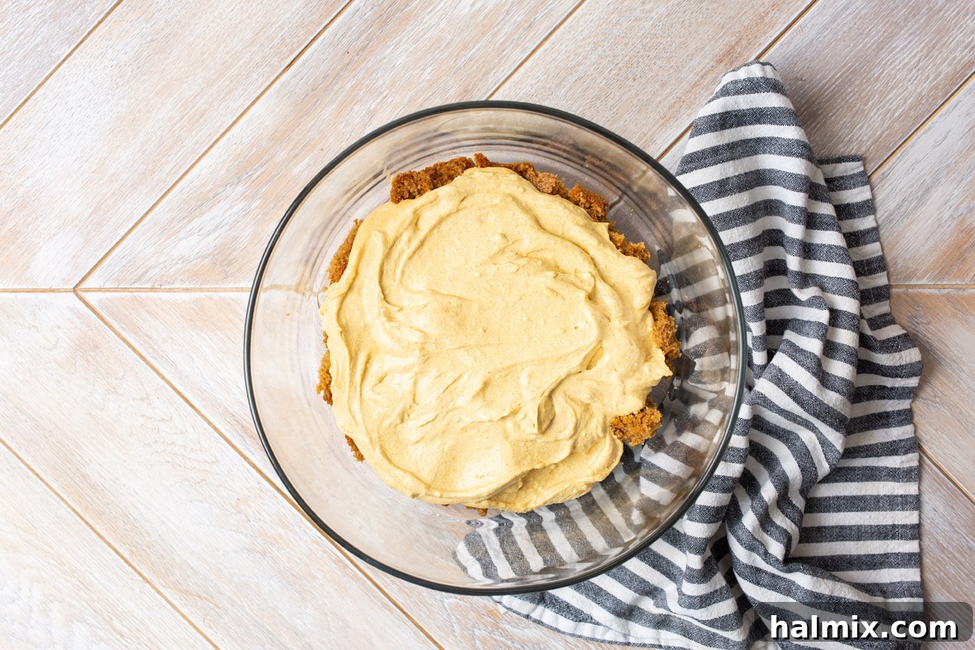 pumpkin cheesecake layer over gingerbread cake