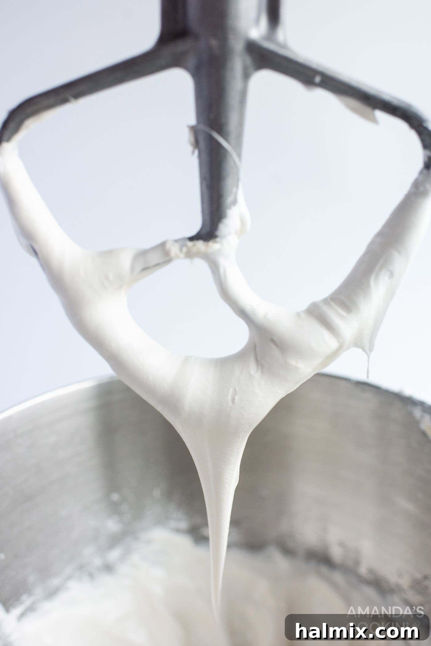 marshmallow cream on a mixer