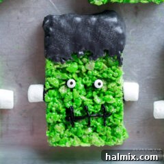Frankenstein's Krispie Creations 17 Frankenstein Rice Krispie Treats